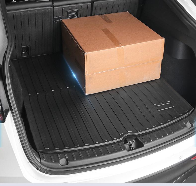 Tesla Model Y Trunk and Front TPE Mat Set - One-Piece Rear Tail Box Mat Accessory