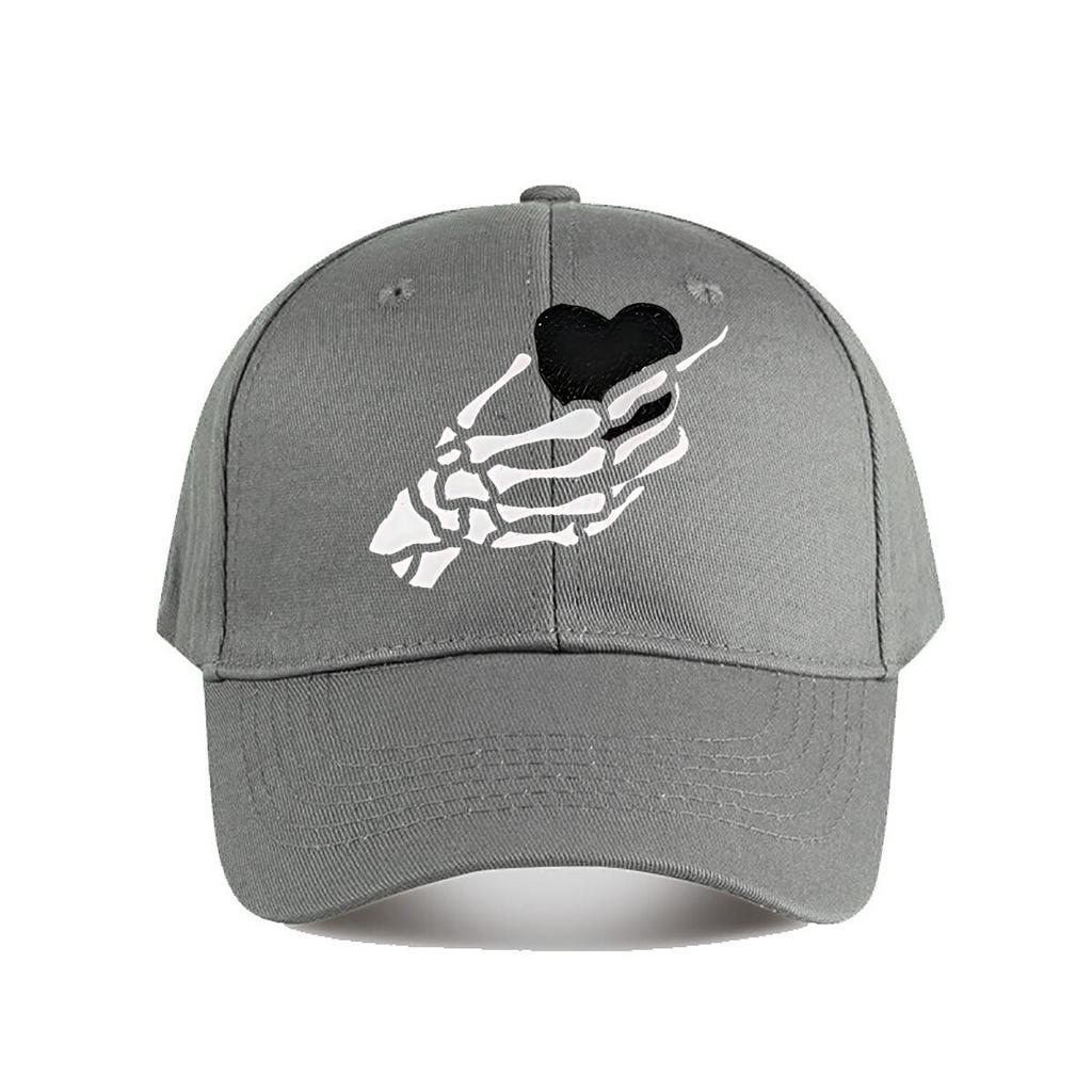Metal Skeleton Hand Heart Wall Decor Baseball Cap Fashion Unisex Sunhat Womens Outdoor Sports Snapback Cap
