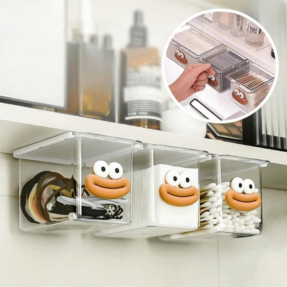 Pull-Out Drawer Style Storage Box PP Makeup Cotton Organizer New Storage Shelf Desktop Storage