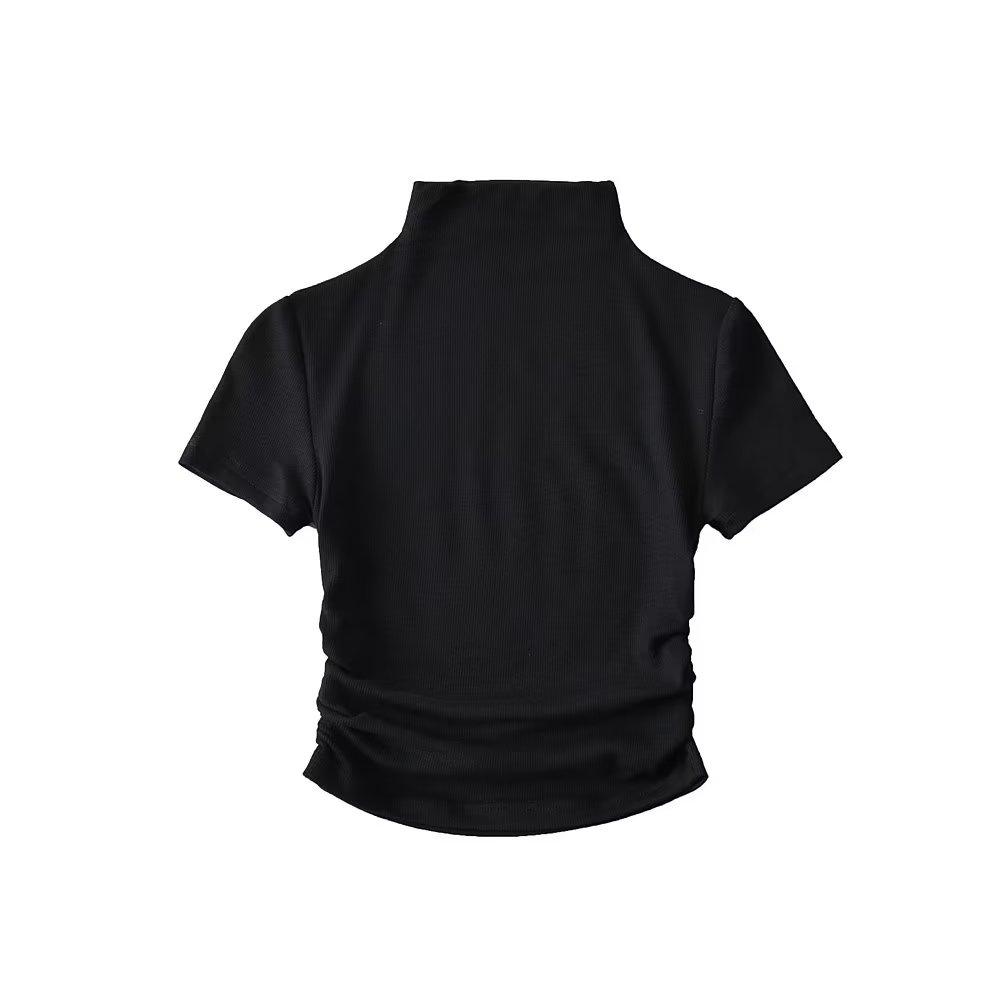 Trendy Ruched Short Sleeve Bodycon Top for Women