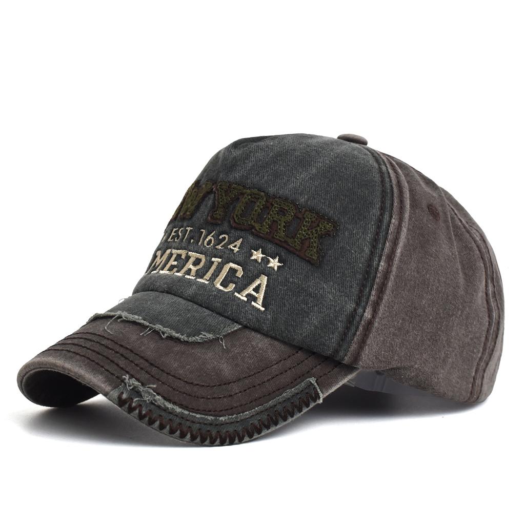 Unisex Vintage Baseball Cap Washed Cotton Black Letter Embroidery Hat for Men Women Casual Outdoor Sports
