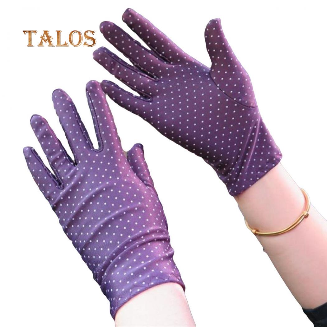 

Talos Женские солнцезащитные перчатки в горошек с эластичными варежками фиолетовый