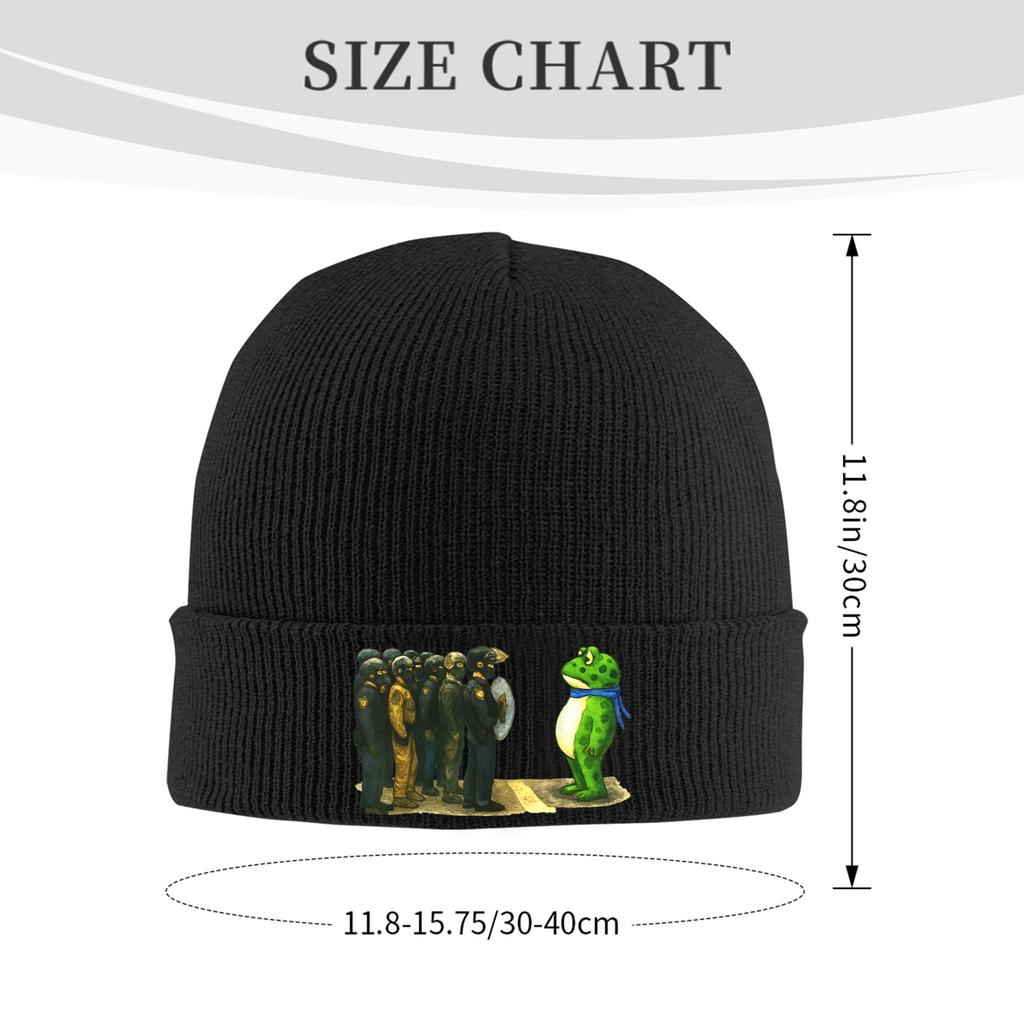 Portland Frosch Aktivist Portland Frosch Protest Mützen Beanie Hüte Frühling Grafik Schädelmützen Beanies Lässig Unisex Kpop Warme Mütze