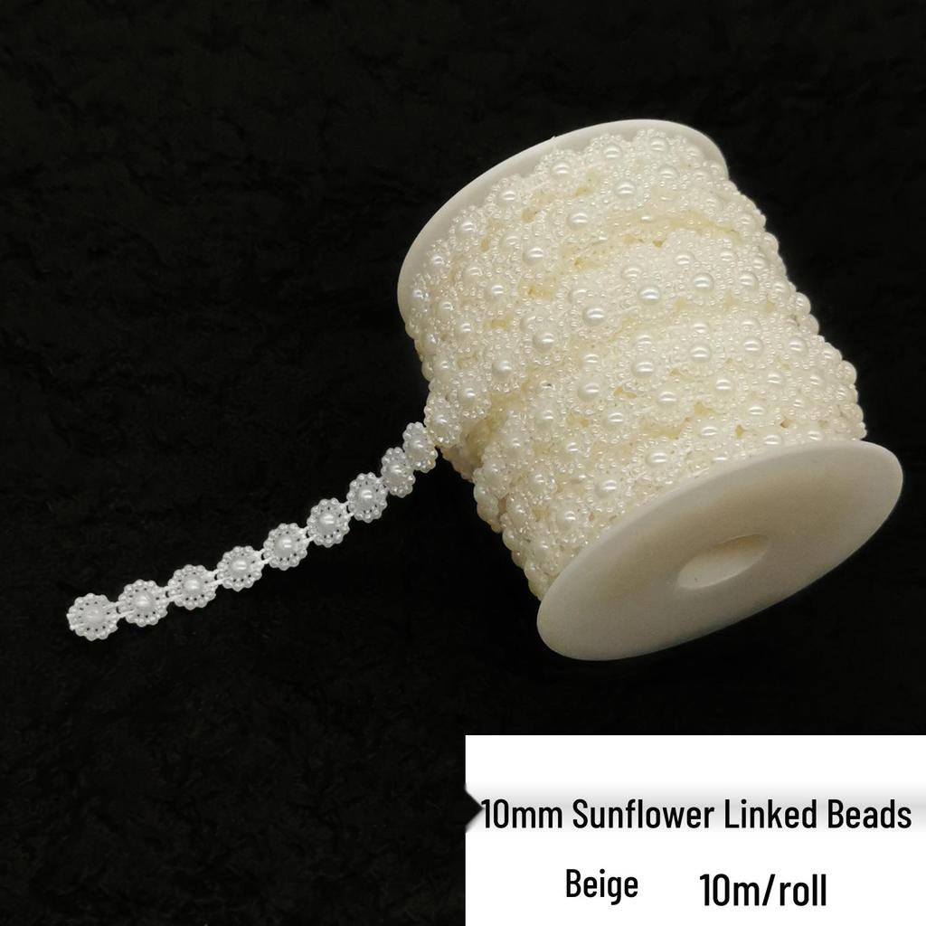 Double-Line Pearl Sunflower Snowflake Beads DIY Decoration