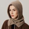 100% Wolle Gestrickte Kapuzenmütze Schal Elegante Hüte Mützen Damen Herren Winter Nackenwärmer Sturmhaube Kopfbedeckung Kappen Koreanische Mütze Winter