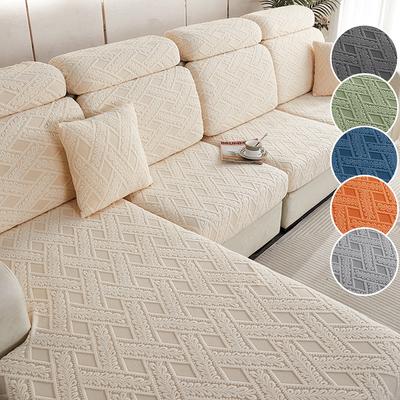 Jacquard Stretch Sofasitzbezug Wohnzimmer Einfarbig Sofakissenbezug Waschbar Spandex Möbelschutz L-Form Sofaüberwurf