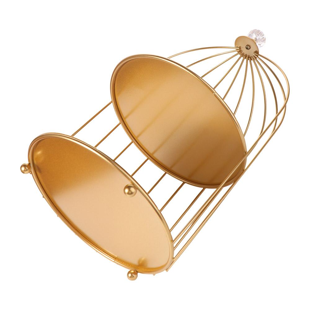 Easy to Clean Bird Cage Jewelry Rack Large Capacity Waterproof Iron Storage Holder Rust-proof Cake Stands Desktop Display Stand