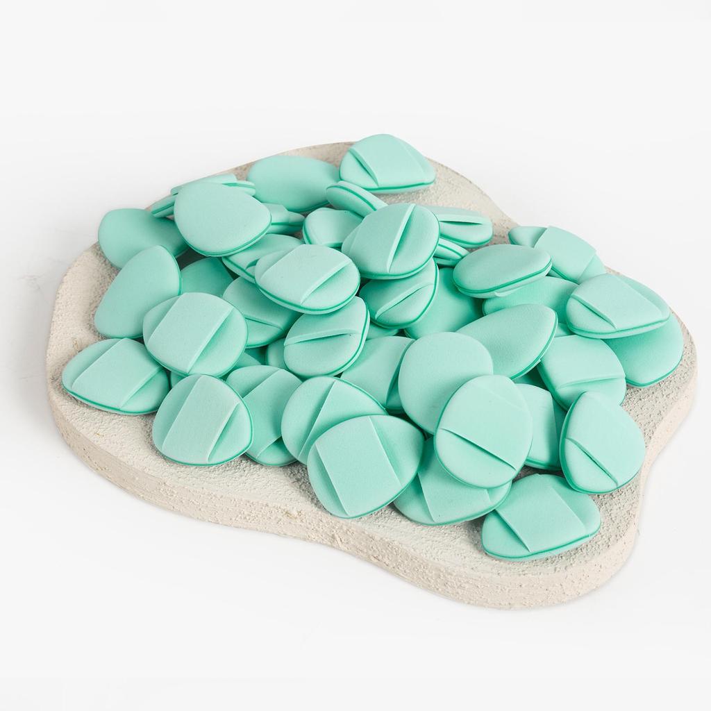 50pcs Finger Air Cushion Puffs, Mini Air Cushion, Wet and Dry Foundation Make-up Makeup Pad, Mini Travel Portable Finger Tip Makeup Sponge