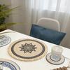 Boho Mandala Round Placemats Heat-Resistant Linen-Cotton Table Mats Washable Non-Slip Dining Decor
