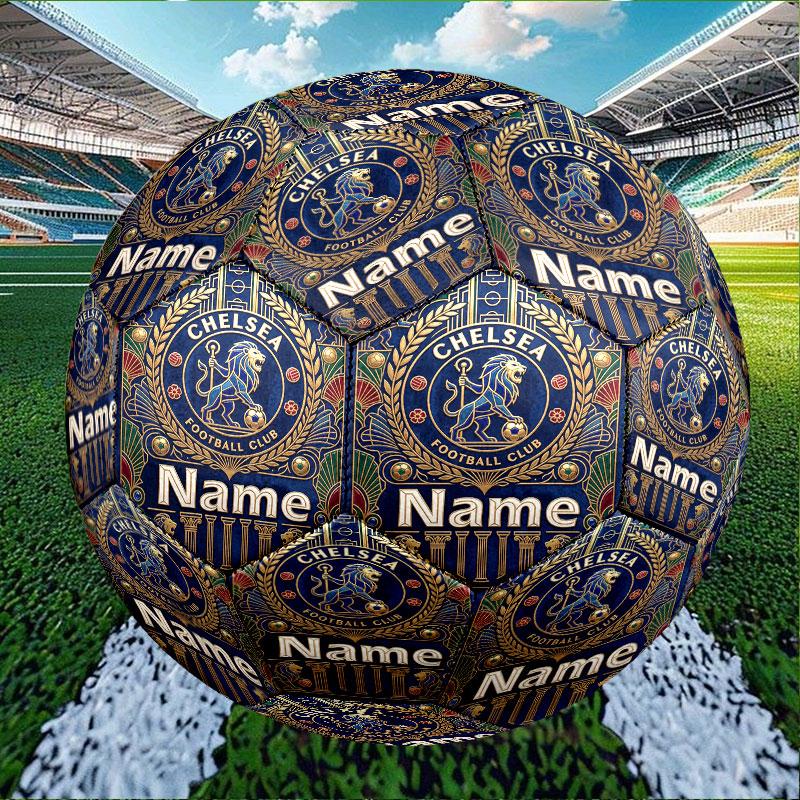 Custom Name Personalized Chelsea Football Club Print Size 5 Soccer Ball Training & Match Football, for Team, Kicking, Gift for Football Enthusiasts