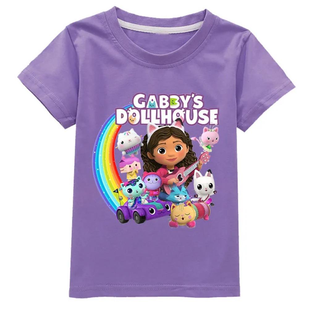 2026 T-shirt da Ragazza La Casa delle Bambole Divertente Tema Anime Estiva per Ragazzi Cotone Moda Cartone Animato Casual T-shirt Girocollo Manica Corta