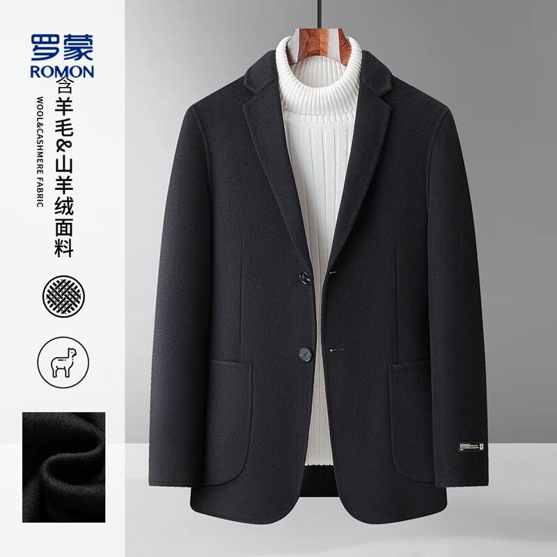 Romon Men's Business Casual Wool Blend Overcoat