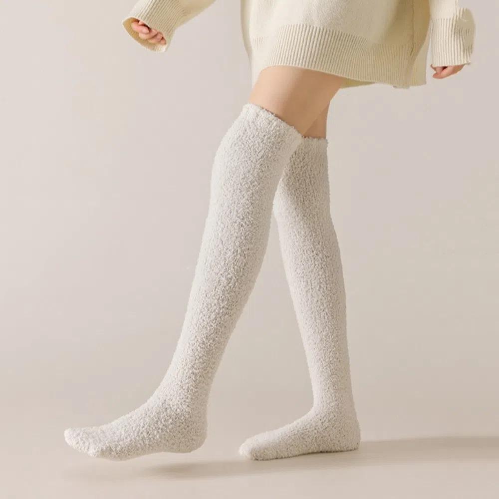 Ins Long Tube Stockings Thicken Anti-slip Floor Socks Harajuku Coral Fleece Socks  College
