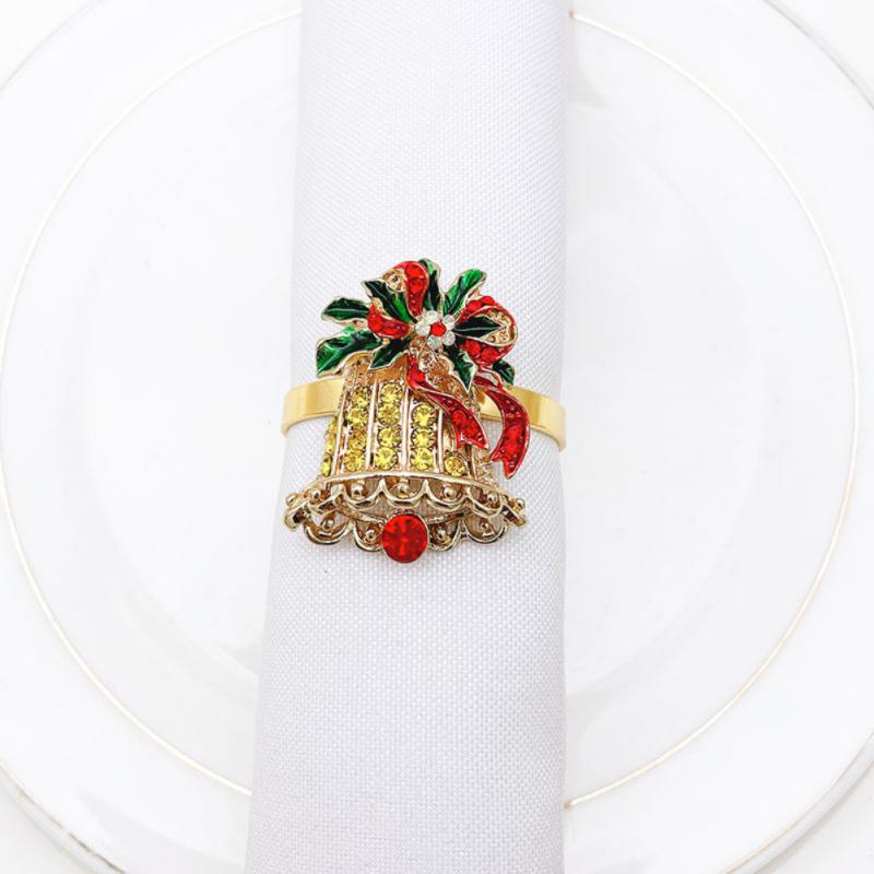 Napkin Tissue Rings Christmas Holder Table Decoration Xmas Metal Snowflake Reindeer Coconut Wedding Banquet Hotel Supplies 2024