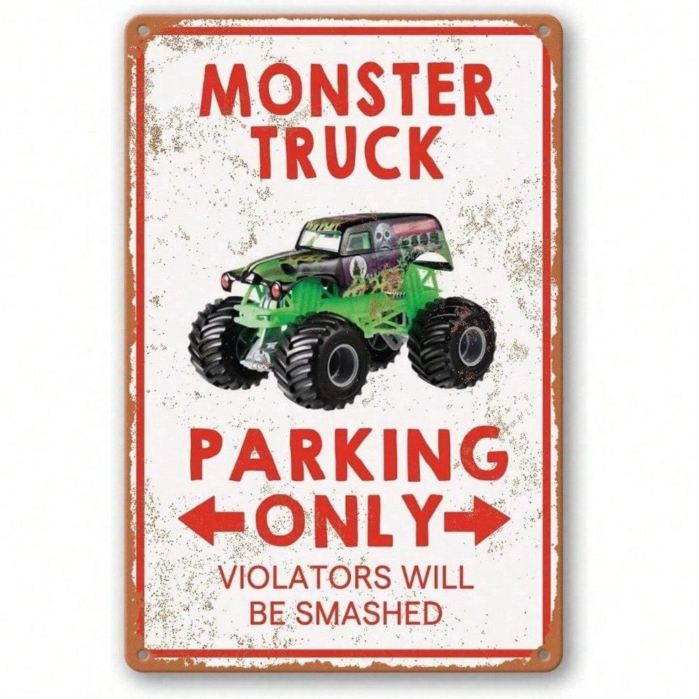 Vintage Monster Jam Truck Metal Tin Sign Wall Art Birthday Gift Kids Teen Room Decor