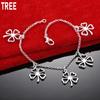 925 Sterling Silver Four-Leaf Clover Side Chain Exquisite Bracelet Gift Jewelry