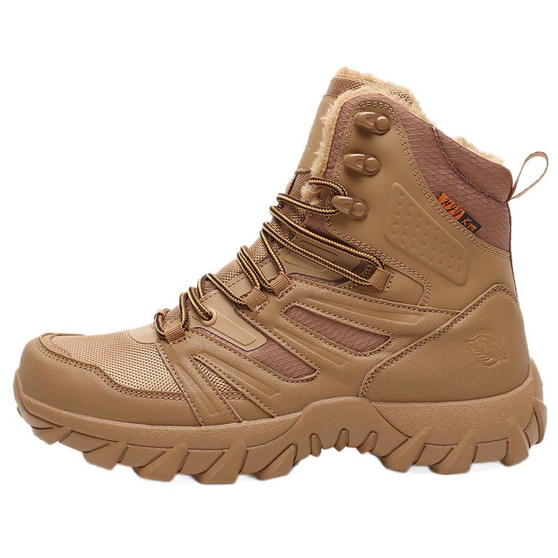 Men's Tactical Combat Boots: Outdoor Peak Climbing, Desert, Winter Plus Velvet, Military, Wilderness Training.