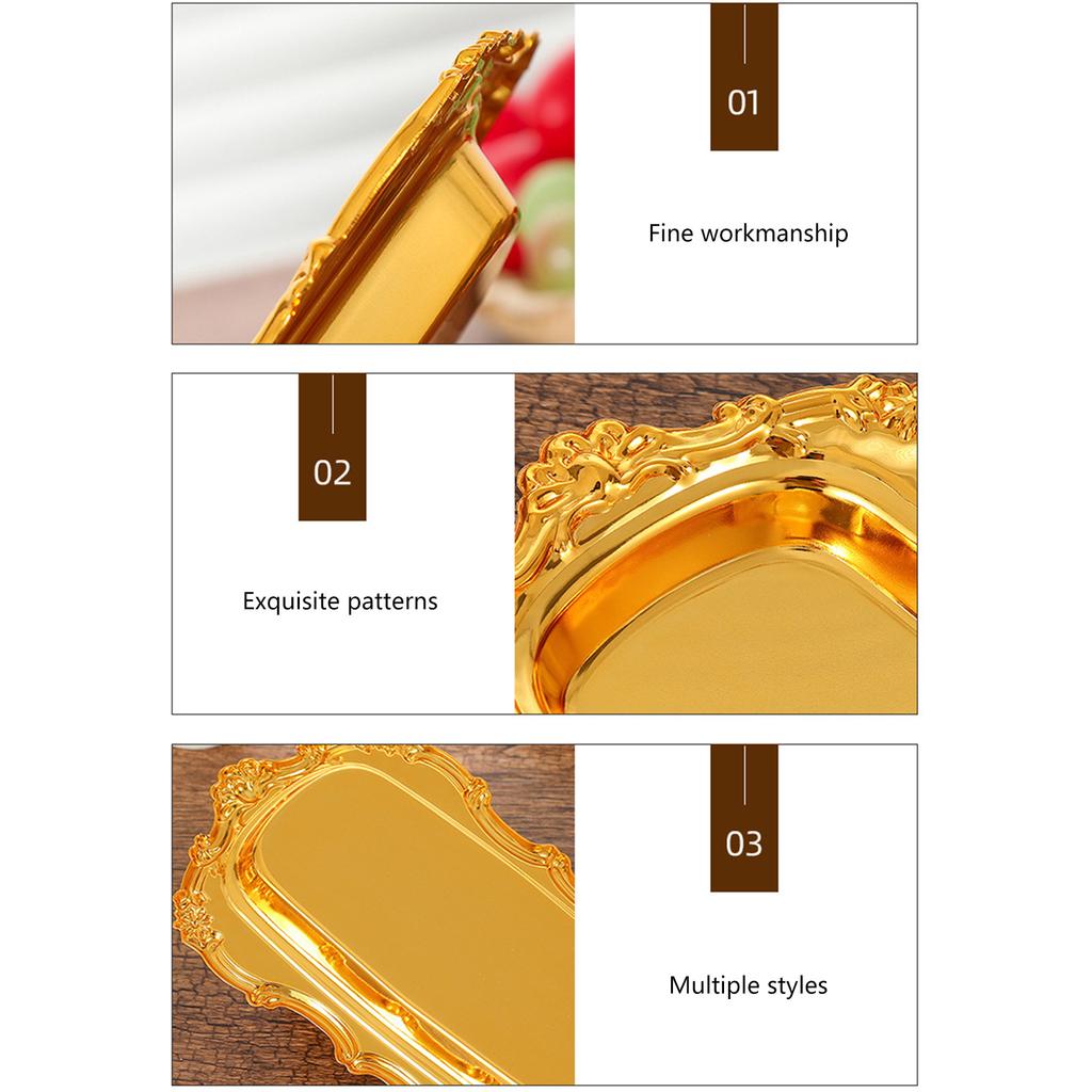 Multifunctional Iron Tray For Coffee Table Centerpieces Dessert Platter Snacks Plate Kitchen Counter Decoration