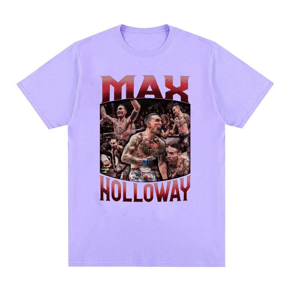 Max Holloway Blessed Grafik T-Shirts Unisex Damenmode High Street Vintage T-Shirts Unisex Sommer Oberteile Rundhals Kurzarm T-Shirt