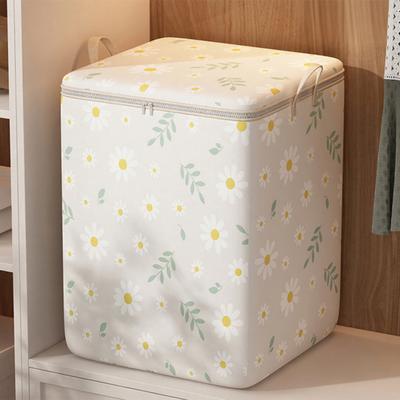 Floral Comforter Storage Bag Large Capacity Dust-proof Zippered Bag with Carry Handles Foldable Space Saver Organizer for Closet Pillow Blanket