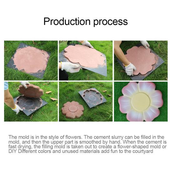 Garden Pavement Flower Shaped Decorative Stepping Stone Mold DIY Mould Tool