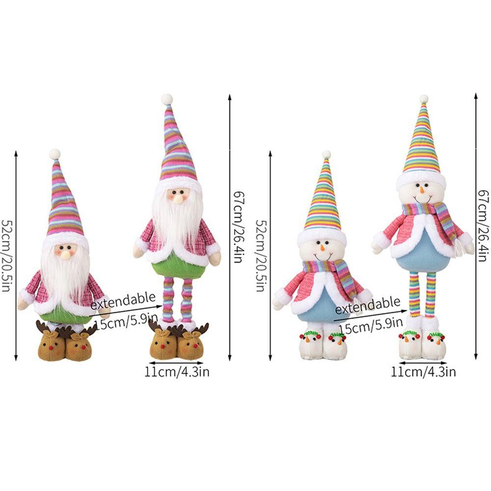 Colorful Santa Claus Snowman Retractable Doll Cute Merry Christmas Decoration  Home Decoration