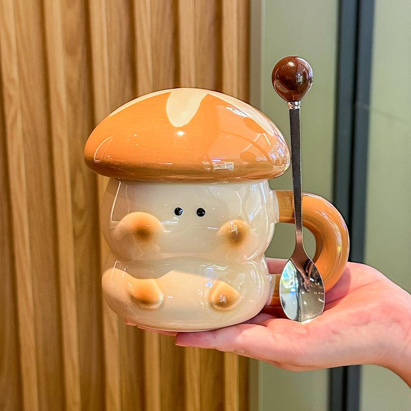 High-value Mushroom Water Cup Birthday Gift Box for Girl Friends Practical Ceramic Mug Practical Souvenir