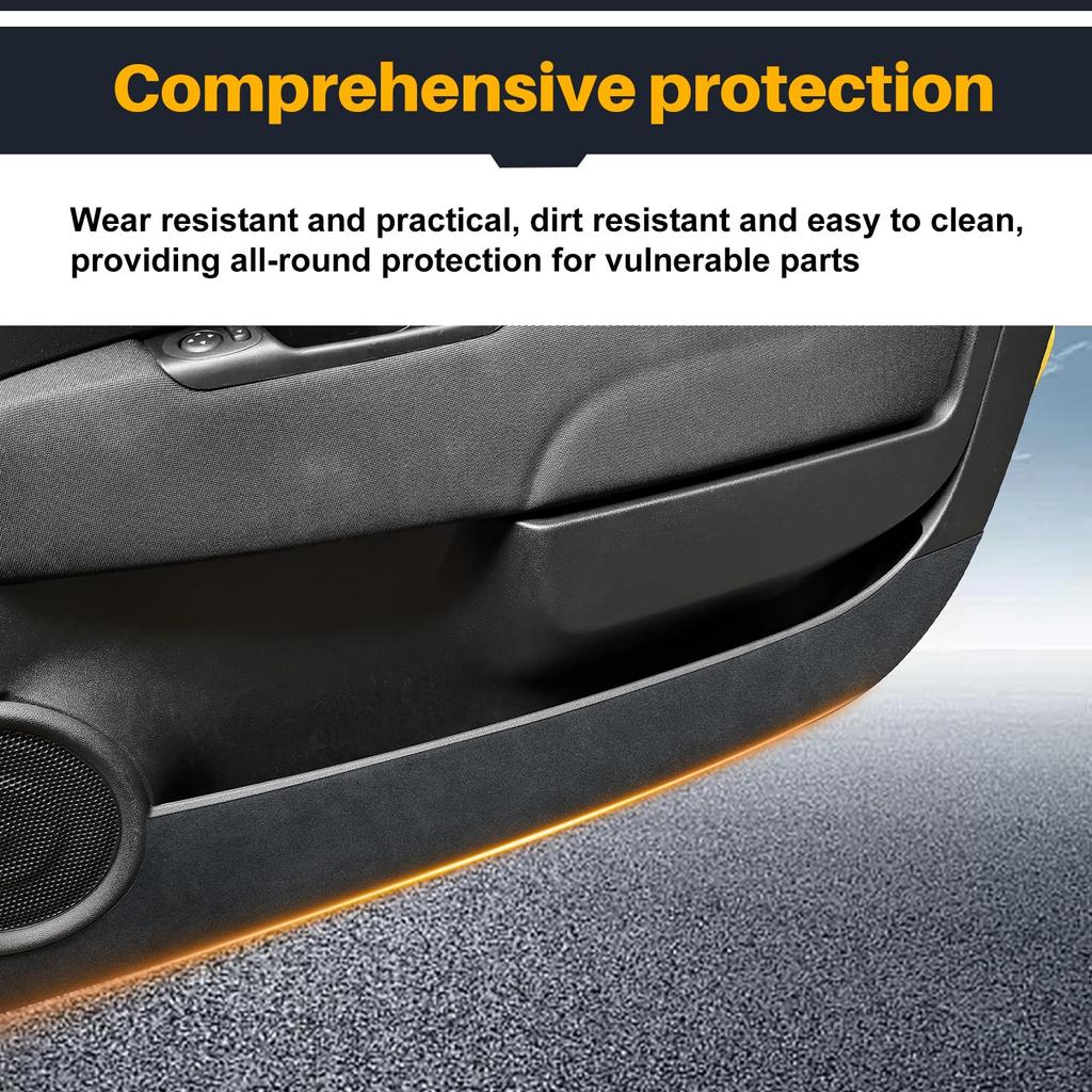 FDAIUN Car Door Trim Protective Stickers for Fiat 500 and Abarth 595 695 Door Kick Door Scratch and Stain Soft Suede Fiat 500 Abarth 595 695 Interior