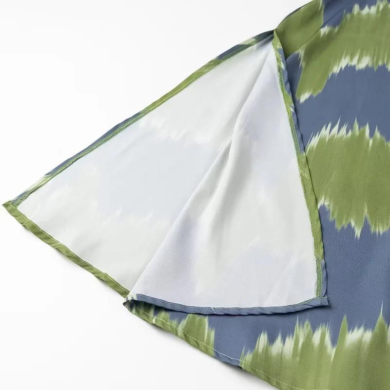 2024 Sommer Europäisches & Amerikanisches Damen Rundhals Bedrucktes Schnürkleid