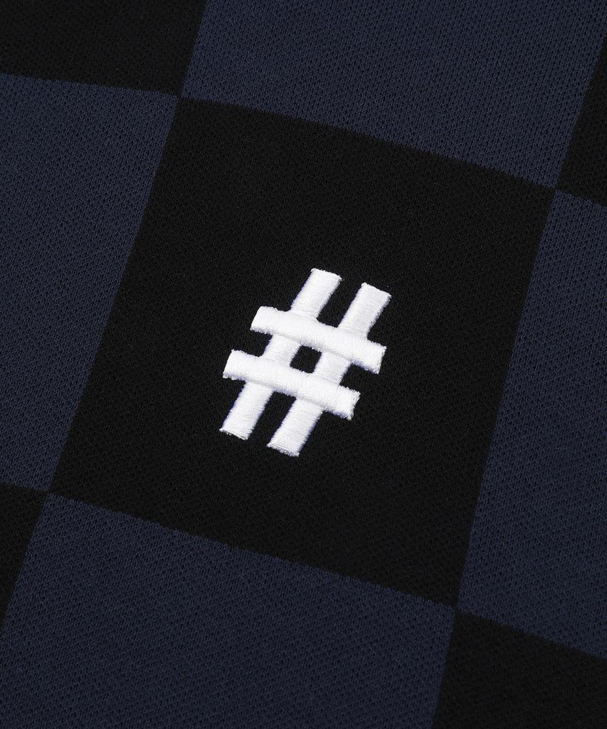 BEENTRILL Classic Checkerboard Oversized Knit (Dark Navy)