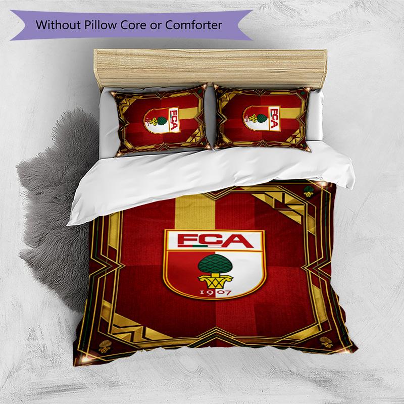 FC Augsburg FC Printed 3PCS Bedding Set Breathable Duvet Cover with Pillowcases Decorative Bed Linen for Bedroom Home