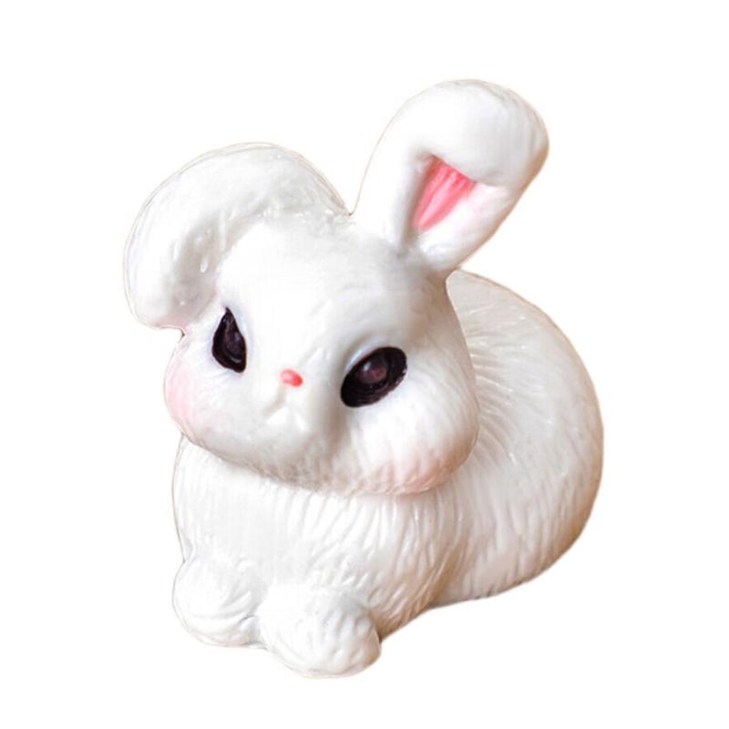 10Pcs Miniature Rabbit Figurines Resin Animal Statues Perfectly for Easter Decorations and Birthday Cake Toppers