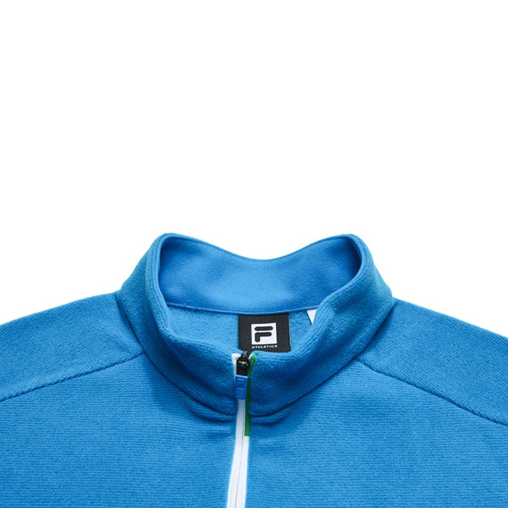 Fila Explore Simple Personality Sports Training Outdoor Comfortable Ribbed Fleece Warm Half-Zip Long Sleeve Slim T-Shirt Women Tops A11W617201FBU