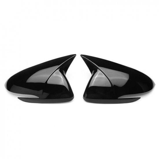 Gloss Black Rear View Side Door Mirror Cover Trim For Hyundai Elantra 2016-