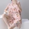 Anti-bumping Pajamas Women's Summer Vest Shorts Set Cotton and Silk Loungewear Can Be Worn Outside Loose Large Size Sweet and Cute