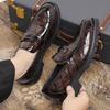 Men's Shoes Large Size New Casual Leather Shoes Fashion Foot Loafers Trendy Business Style Glossy Dress Leather Shoes