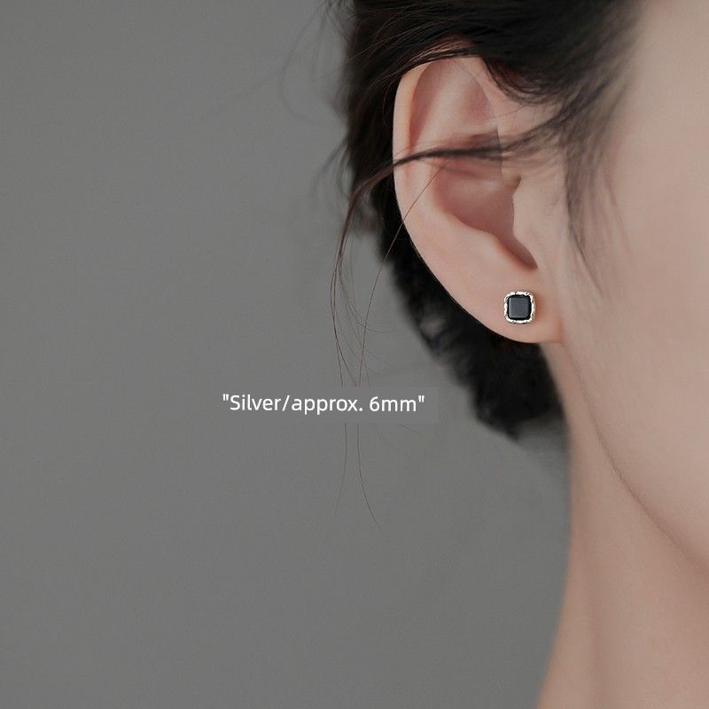 

Xiangnan 925 Sterling Silver Women s Hot-Selling Earrings Niche Style Square 925 silver cube stud earrings Silver (two price)