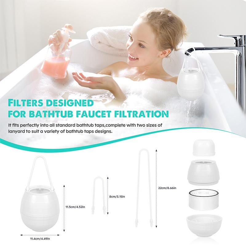 Ang-on Bathtub Water Purifier - No Installation Universal Shower Filter, Raised Home Bathing Sprinkler for Bathroom