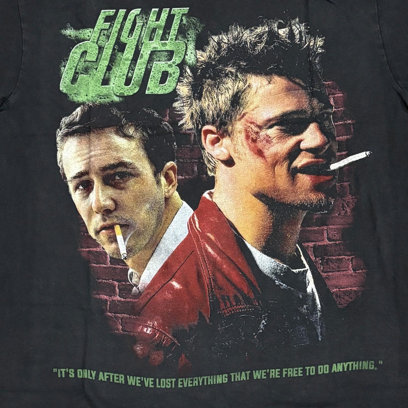 Vintage Fight Club Movie Promo 1999 Brad Pitt Edward Norton Sz.L T-Shirt REPRINT Unisex T-Shirt S