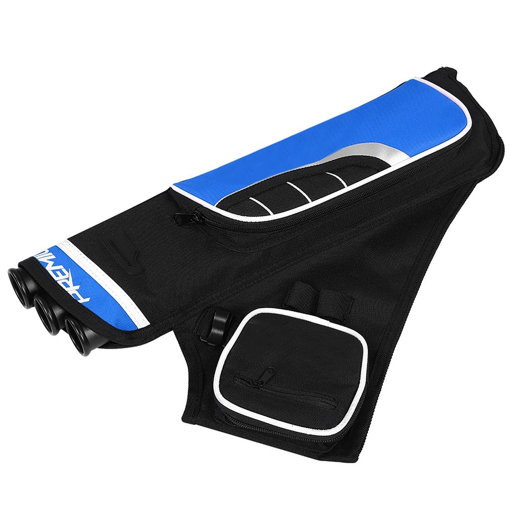 Archery Arrow Quiver Holder 3 Tubes Back Waist Shoulder Bag Pouch Bow Target(blue)