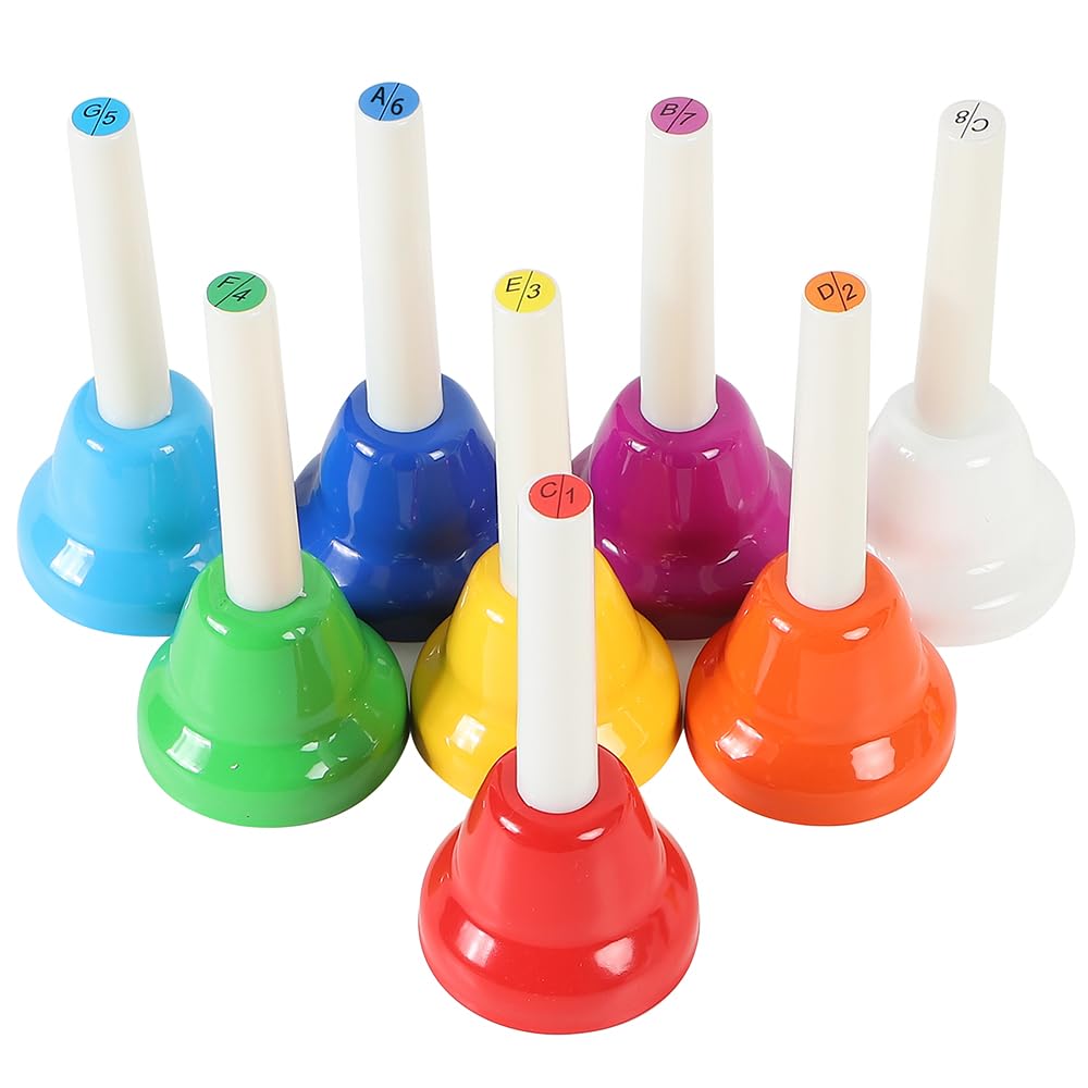 AllBright Handbells, Music Bells, Bells, Musical Instruments, Educational Toys, Playing, 8 Color Set
