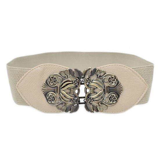 Taillengürtel Elastisch Hohle Schnalle Kunstleder Damen Vintage Taillengürtel für Büro