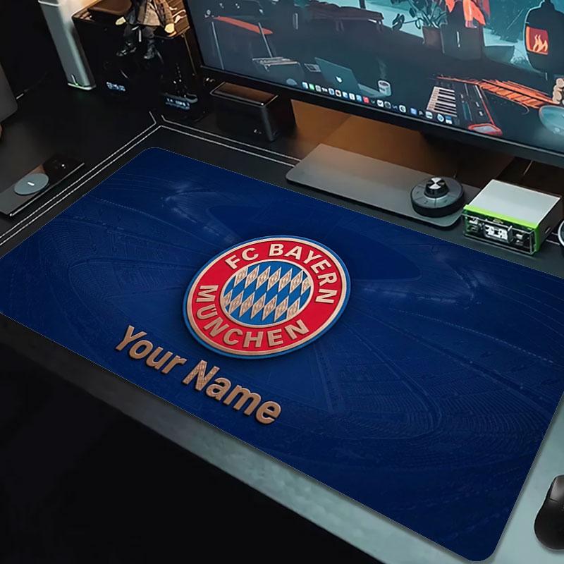FC Bayern Munchen Custom Name Large Size Mouse Pad Large Gaming Table Cushion Non-slip Laptop Tablet Big Mousepad XXL Mat Mini PC Playmat With Lock ed