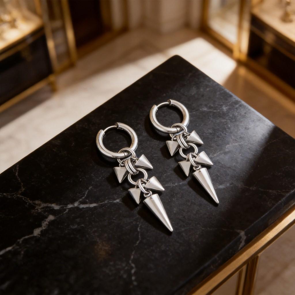Fashion Stainless Steel Ear Jewelry With Conical Shape And Electroplating For Female Fashionistas