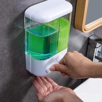 500ML 1000ML No Drill Wall Mounted Manual Soap Dispenser Transparent Liquid Container for Hotel Bathroom Shampoo Shower Gel