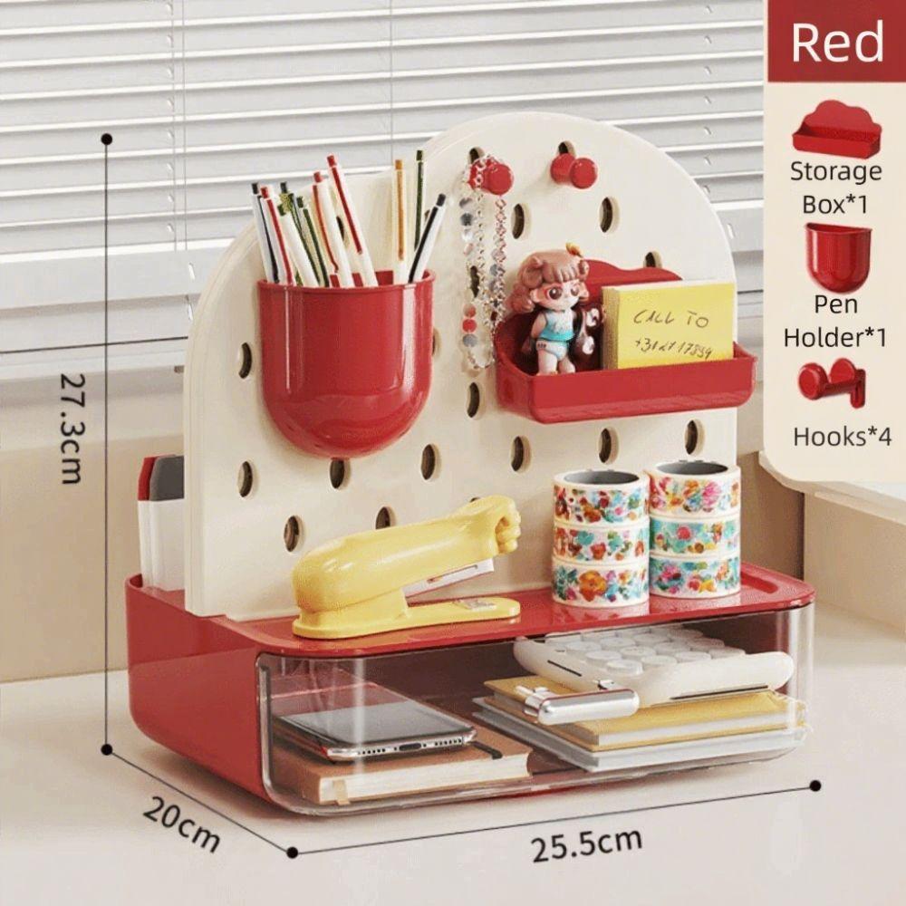 With Drawers Cave Board Stand Multifunctional Desk Organizer Space Saving Pen Holder  Workstation