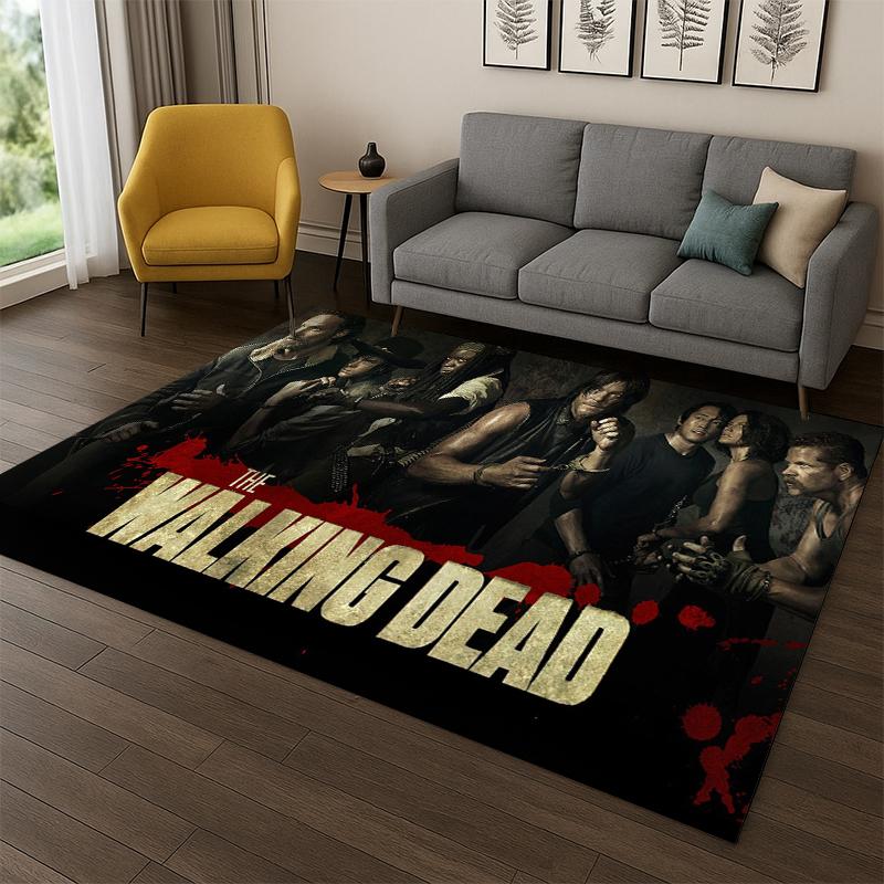 classic The Walking Dead Rick Daryl Horror TV Carpet Rug for Bedroom Living Room Sofa Doormat Home Decor,Kid Area Rug Non-slip