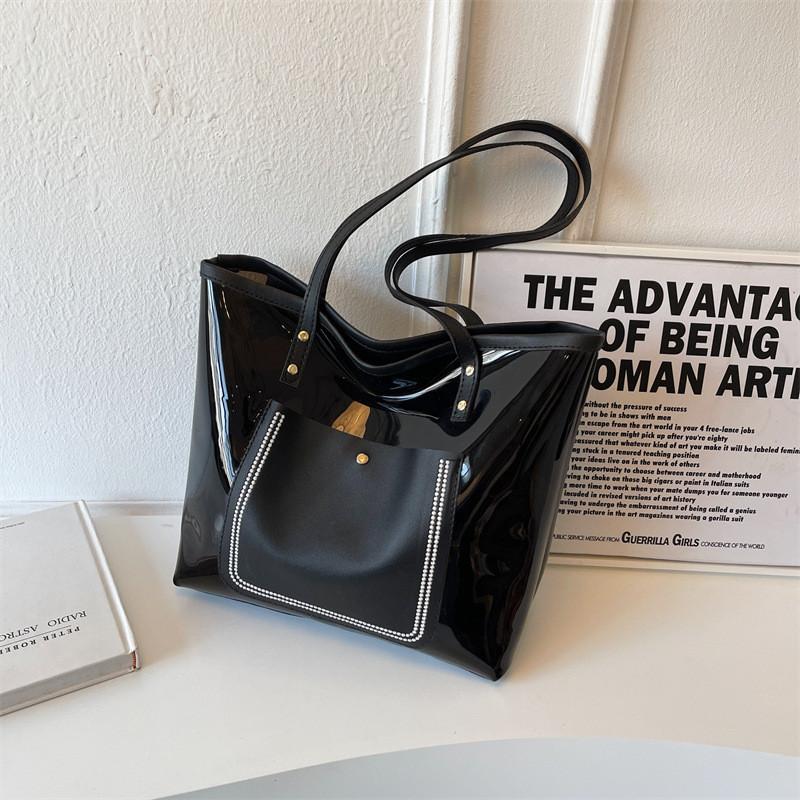 Stylish 2023 Fashion Pvc Tote Bag For Women Large Capacity Urban Chic Handbag