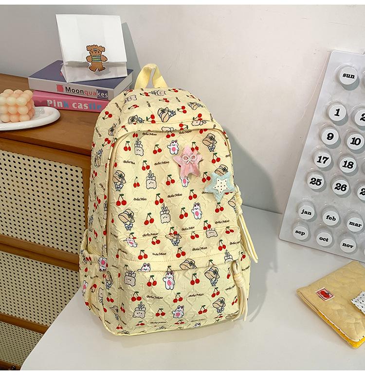 

Милый рюкзак с принтом мягкой сестры, сладкий рюкзак для учеников начальной и средней школы, снижающий нагрузку жёлтый