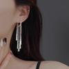 S111 sterling silver long fringed earrings niche design 1111 new light luxury stud earrings premium earrings femininity